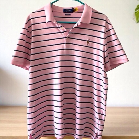 Polo Ralph Lauren Other - Polo Ralph Lauren Classic Fit Polo Shirt – L – Carmel Pink/Navy - Like new